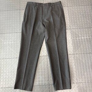 J Crew Crosby Fit VBC Italian Wool Flannel Suit Pant Medium Gray Charcoal 35x32